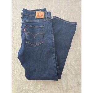 Levi's 314 Shaping Straight Women's Jeans‎ Size 31 Dark Wash Blue Denim